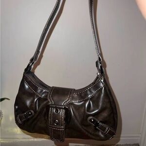 Chic Brown Leather Hobo Shoulder Bag